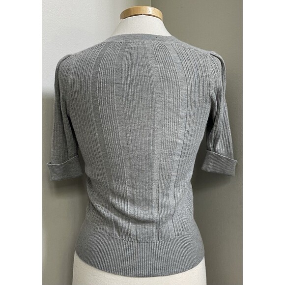 WHBM Ladies XS Gray Cashmere Blend Vneck Elbow Length Sleeve Sweater - Picture 5 of 9